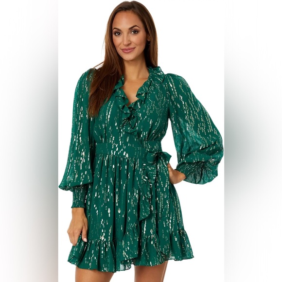 🛑SOLD🛑 NWT Lilly Pulitzer Birdy Long Sleeve Silk Dress - Size 14 - Picture 2 of 4